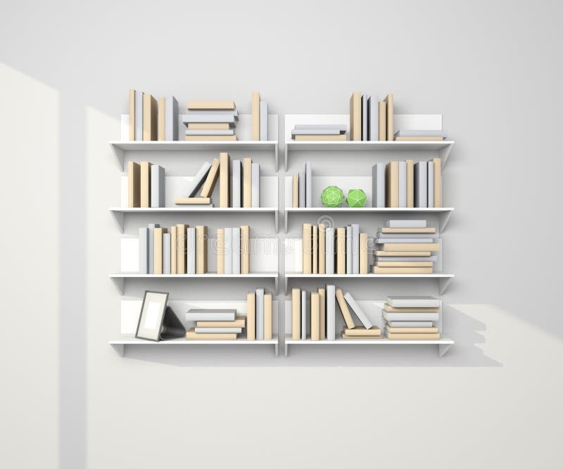 strottenhoofd Kantine Verwarren Modern boekenrek stock illustratie. Illustration of decor - 57995296