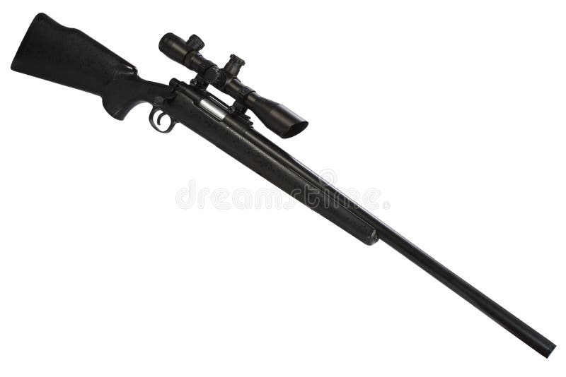 Modern bolt-action sniper rifle with optical scope