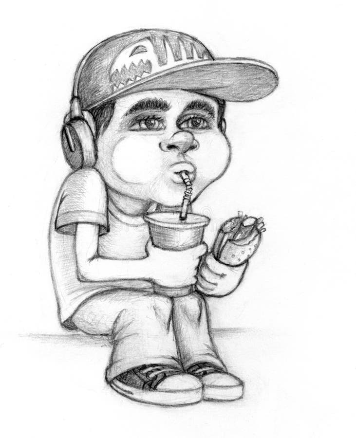 Modern boy stock illustration. Illustration of chew, listen 28146575