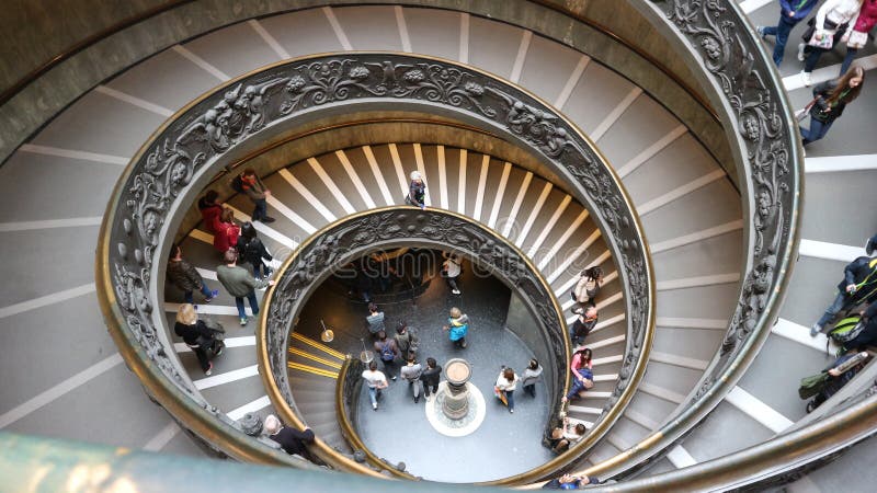 The Modern Bramante spiral Staircase in Vatican royalty free stock photo