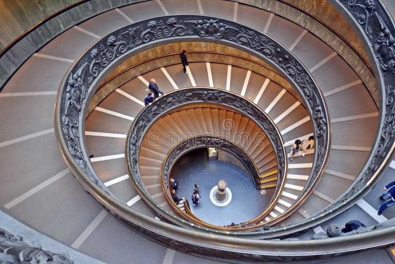 Spiral stairs of the Vatican Museums royalty free stock photo