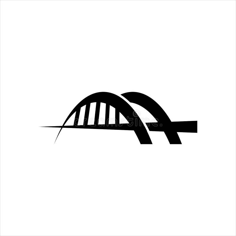 Modern bridge logo design concept stock illustration