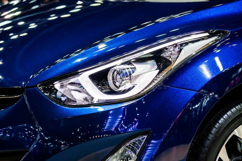 Modern Bright Front Light of Car Stock Photo Image of design, closeup