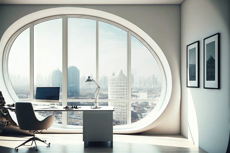 Modern bright office of businessman showing correct developing business concept vector illustration