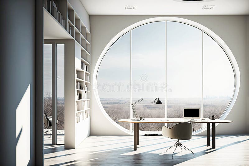 Modern bright office of businessman showing correct developing business concept stock illustration