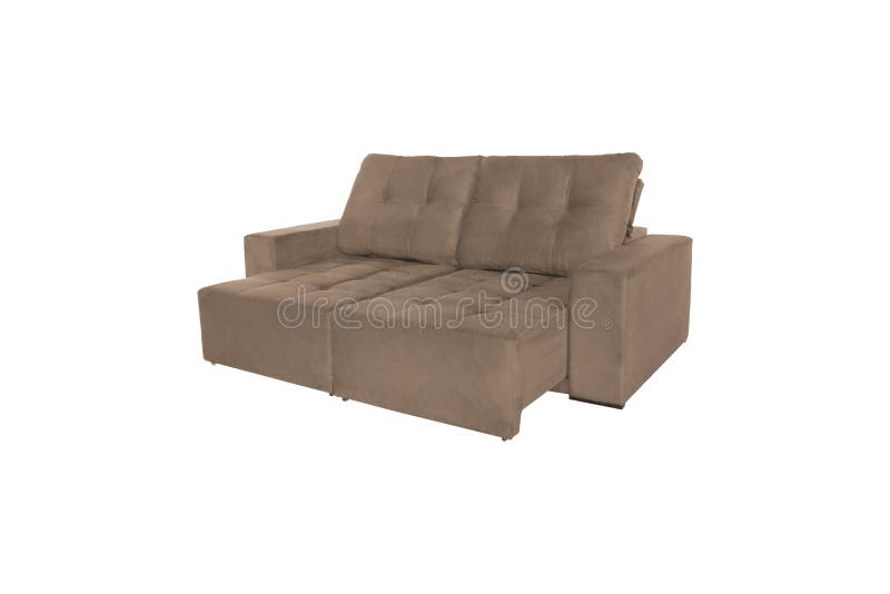 Modern Brown Suede Couch Sofa Isolated Stock Image Image of fabric
