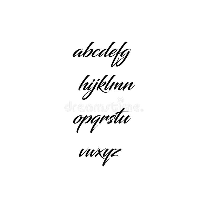 Modern Alphabet Brush Calligraphy Handwritten Ink Letteringenglish