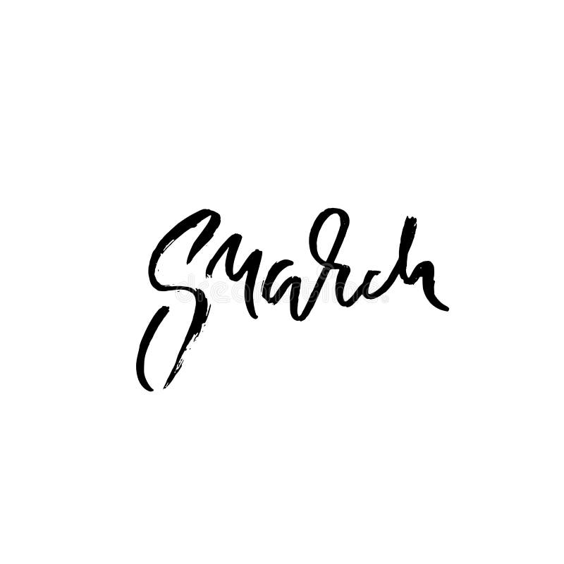 Modern Brush Calligraphy Template for 8 March. Vector Lettering Poster