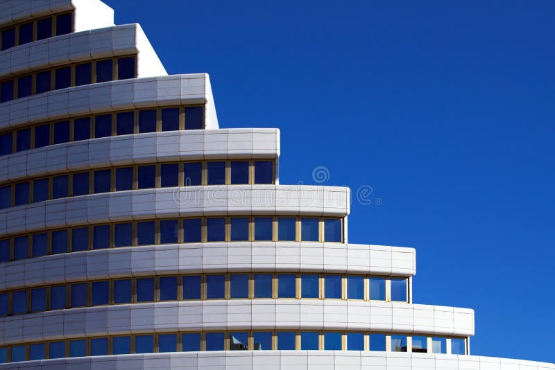 Detail of a modern building with stairs shape.