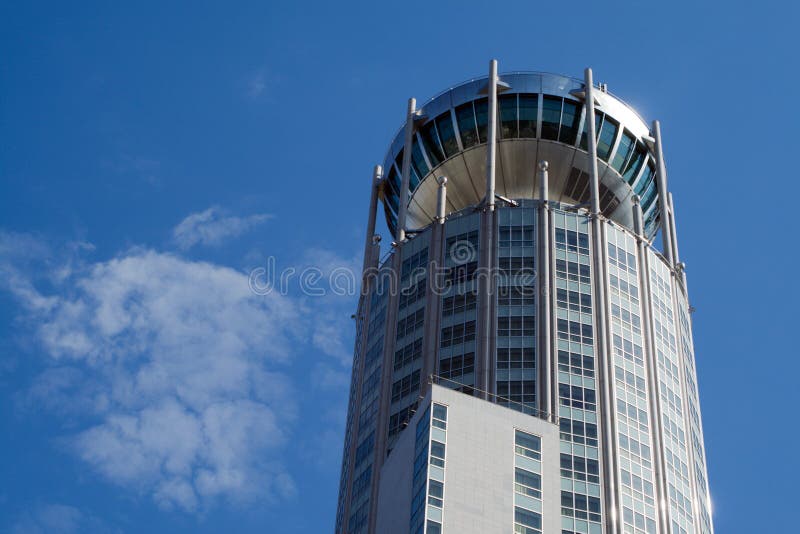 Modern building on background blue sky