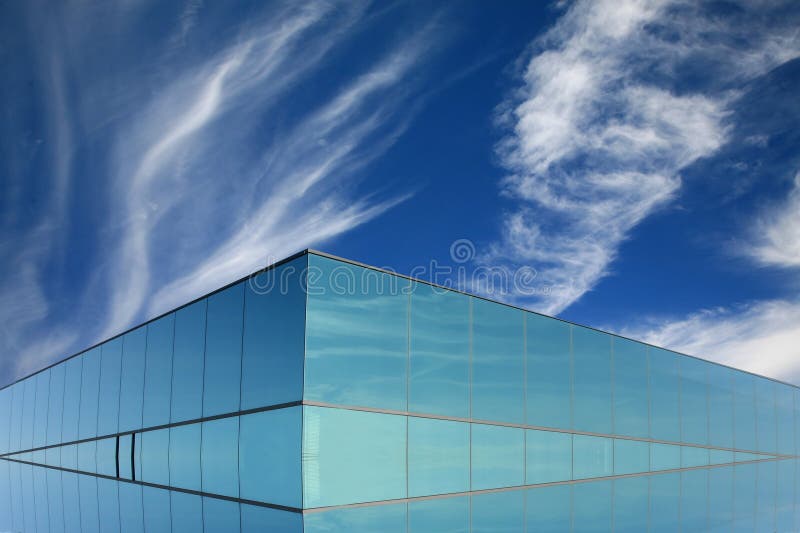 Modern building in blue glass