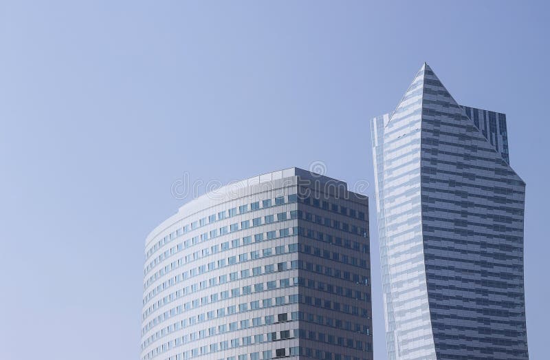 Modern building downtown, architecture in Warsaw stock image