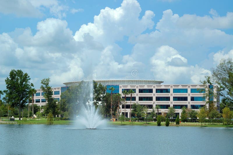 Modern Building with fountain