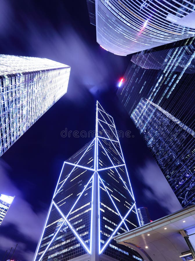 Modern Building in Hong Kong from Low Angle Stock Photo - Image of