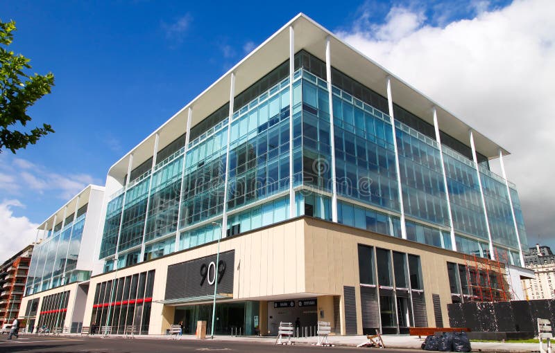 A modern building with offices in Puerto Madero, Buenos Aires.