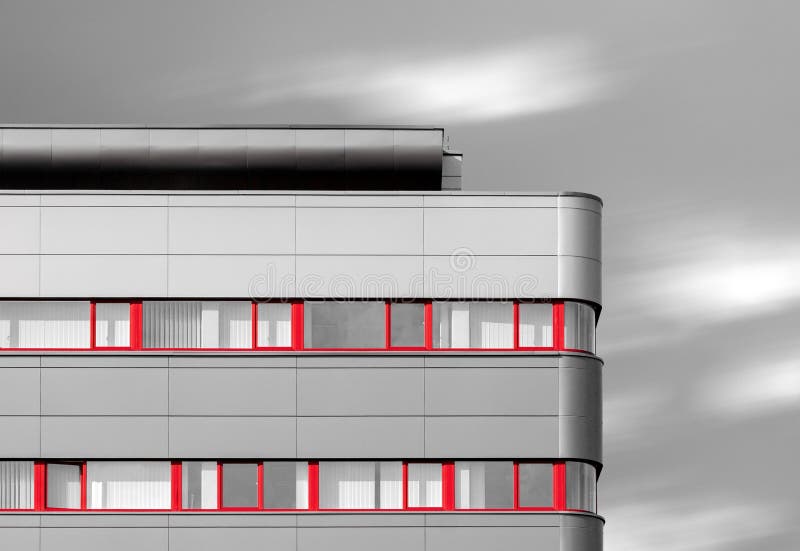 Modern building with red windows royalty free stock image Modern building with red windows royalty free stock image