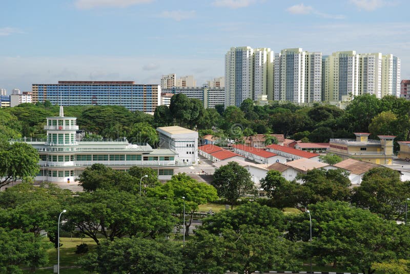 Modern building and trees