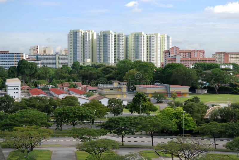 Modern building and trees