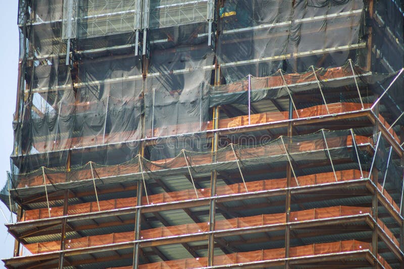 Modern Building Under Construction with Below of Multi Level Commercial