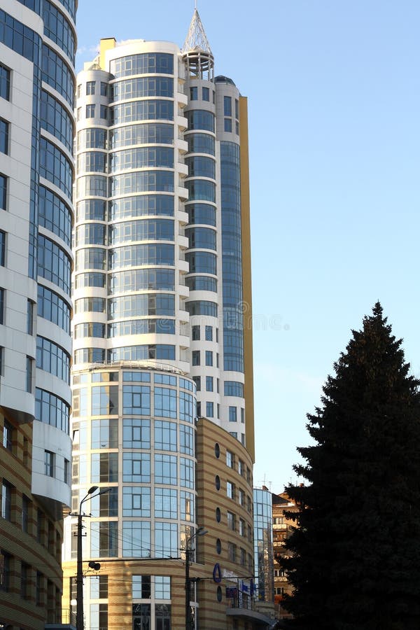 Two business buildings editorial image. Image of blue 73512305