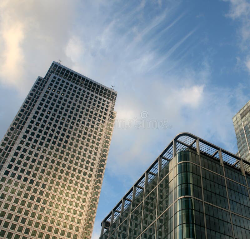 Modern buildings in Canary Wharf, London