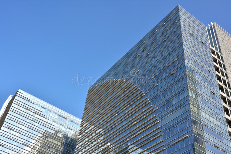 Modern buildings with glass wall