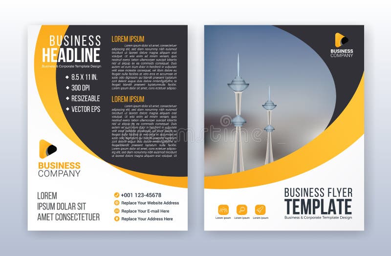 Modern business flyer template. Annual report background. 8.5 x