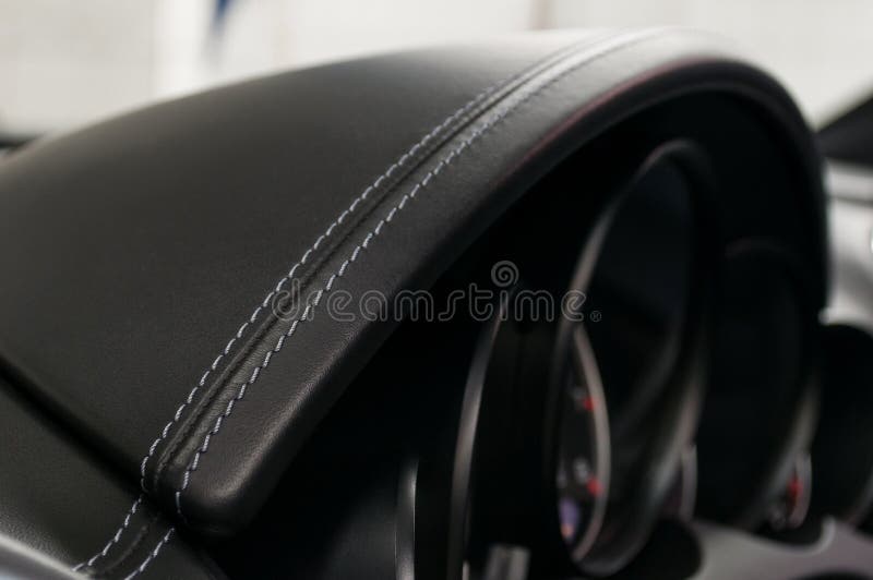 Modern business car interior detail. stock image