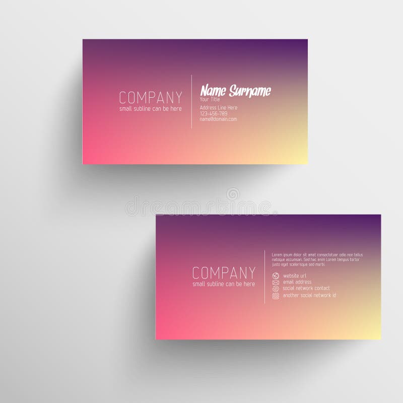 Modern business card template with blurred background stock illustration