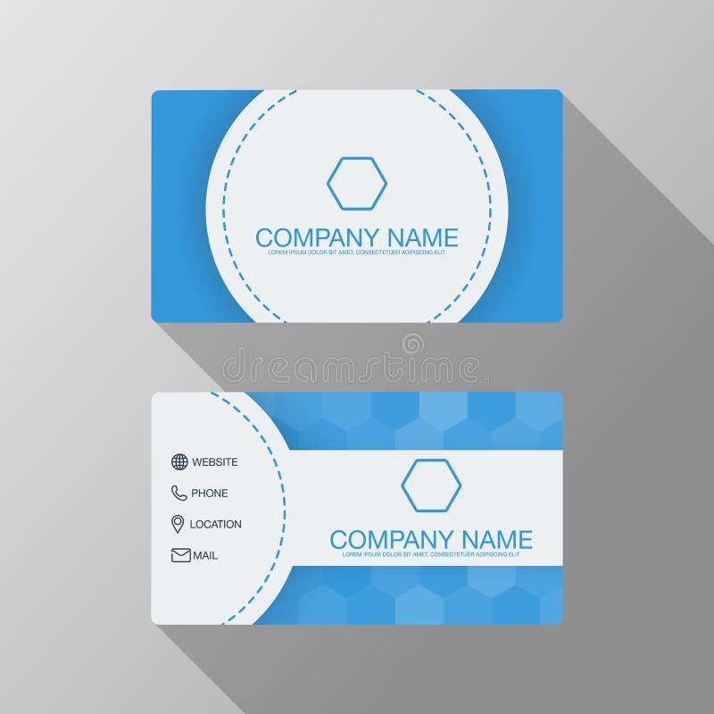 Carte De Visite Business Card Design Blue And Gold Template