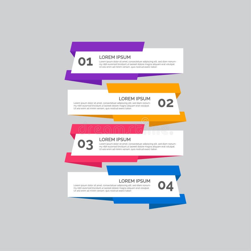 Modern Business infographics template with 4 steps, options. Info-graphic multi-color design element for presentation, workflow layout, diagram, website, advertising, marketing, corporate report