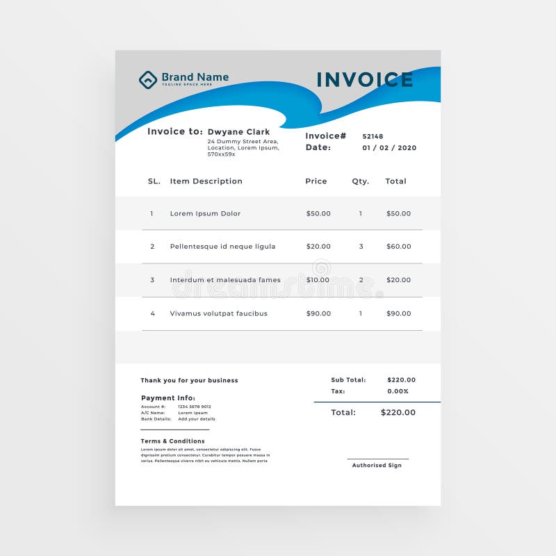 Modern business invoice template design royalty free illustration Modern business invoice template design royalty free illustration