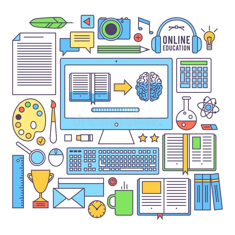 Modern business office and workspace stock illustration Modern business office and workspace stock illustration