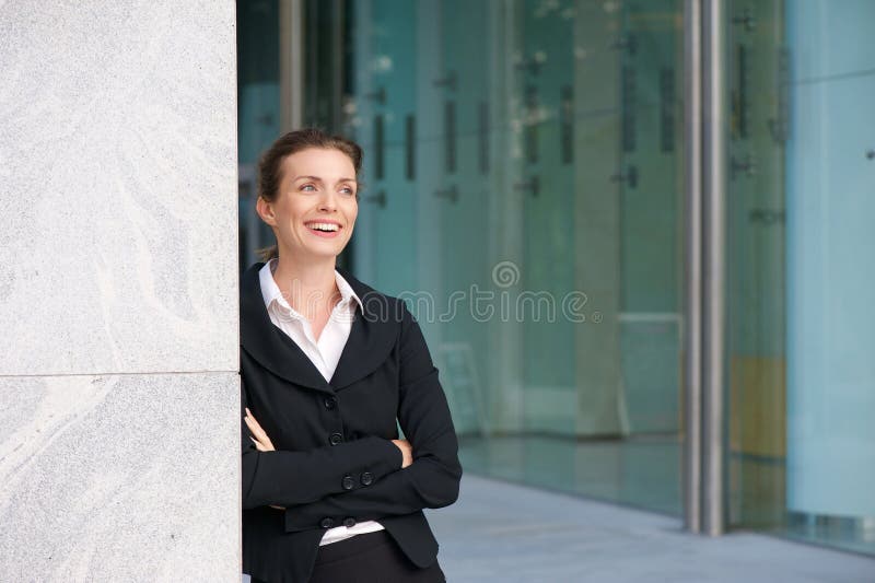 Modern business woman smiling