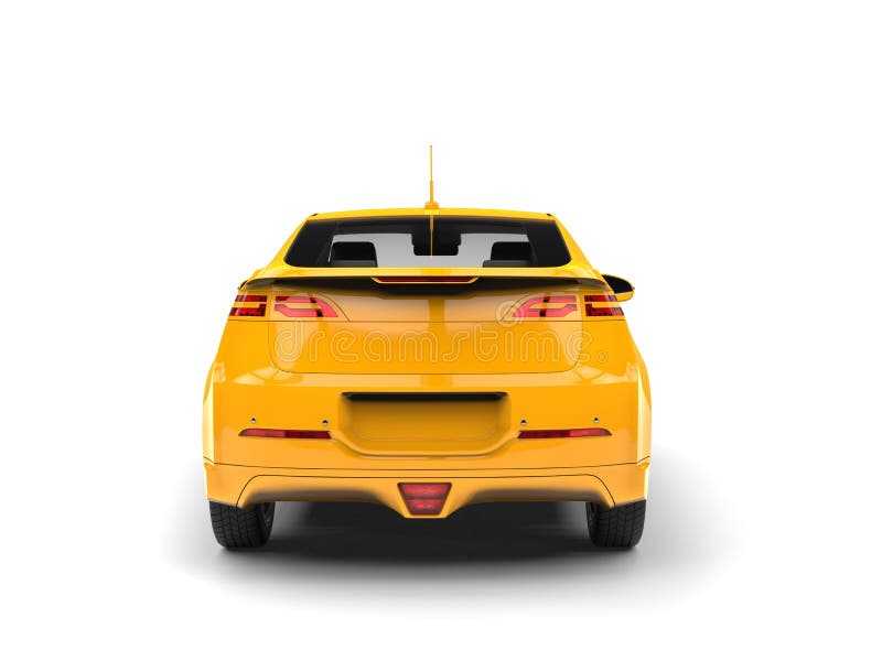 Yellow Electric Car Side View Stock Illustration Illustration of