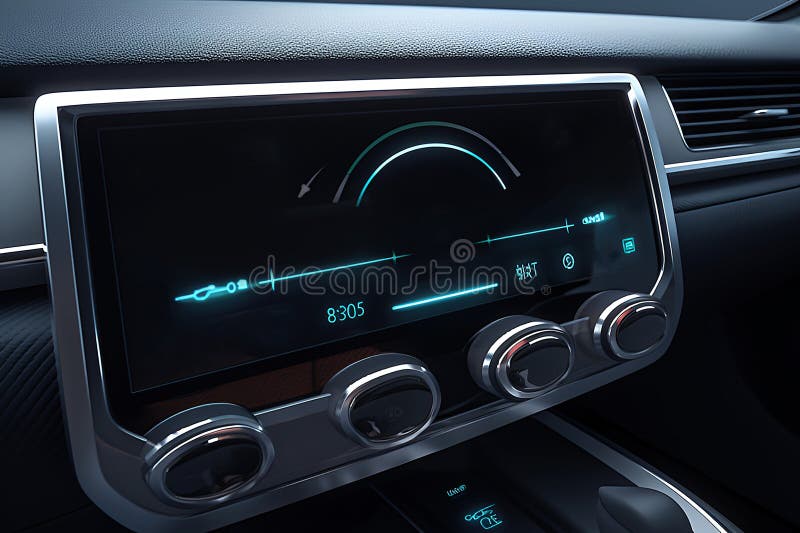 Modern Car Climate Control Panel for a Driver and Passenger
