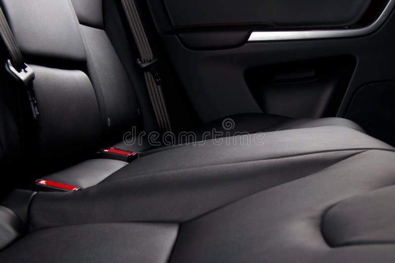 Car interior black leather stock image. Image of cabin 67830899