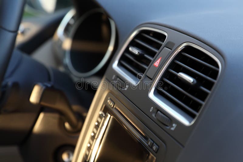 Modern car interior detail stock photos