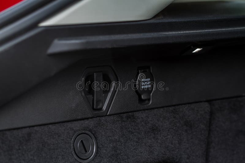 Modern car outlet socket. stock image. Image of accessory 233232055