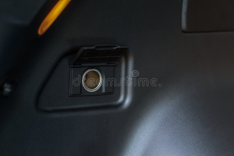 Modern car outlet socket. stock photo. Image of outlet 232175616