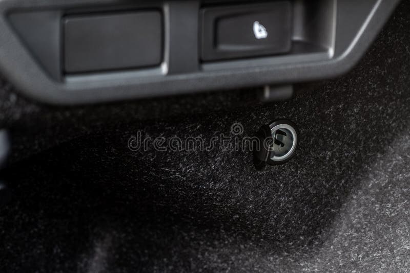 Modern car outlet socket. stock photo. Image of plug 232849406