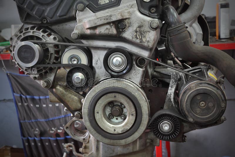 Modern Car Servicing Pulley, Belt and Generator Stock Photo Image of