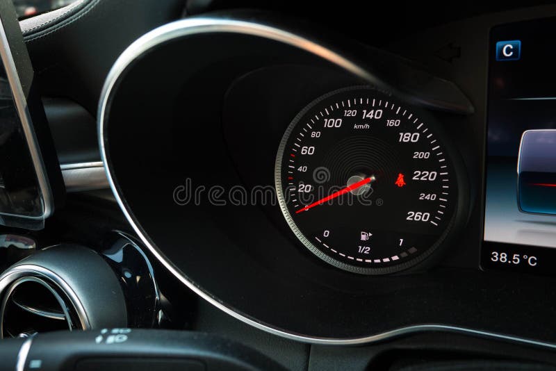 Modern Car Speedometer and Fuel Gauge Stock Photo Image of meter
