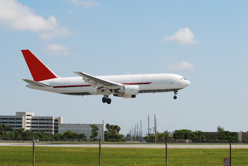 Modern cargo jet landing