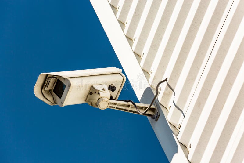 Modern CCTV Camera on the Wall of an Industrial Building Stock Image Image of electronic