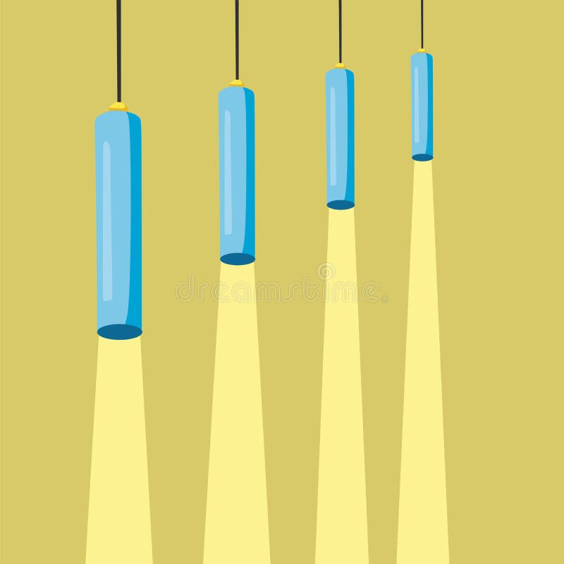 Modern Ceiling Lamp in Cartoon Style. a Chandelier Hanging on a Cable