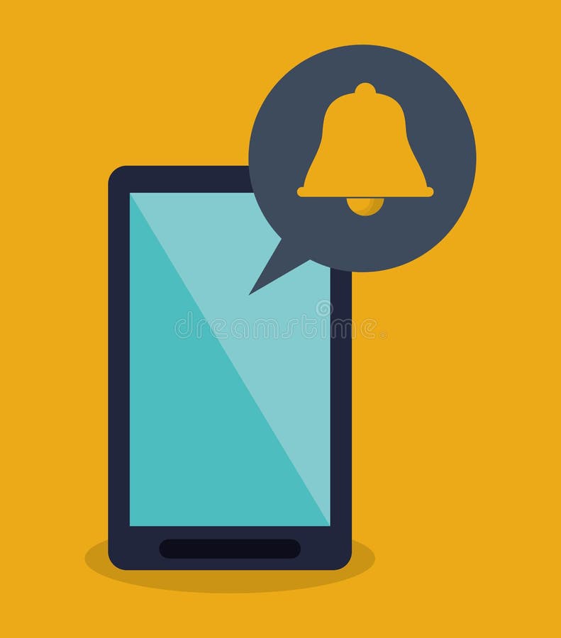 Modern Cellphone and Notification Icon Stock Vector Illustration of technology, concept 77279920