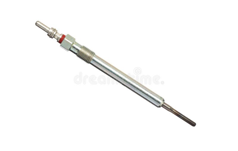 Modern Ceramic Rod Glow Plug for Diesel Engine on a White Background