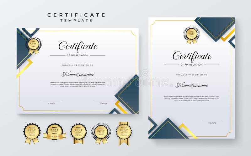 Modern certificate template with colorful abstract design illustration διανυσματική απεικόνιση