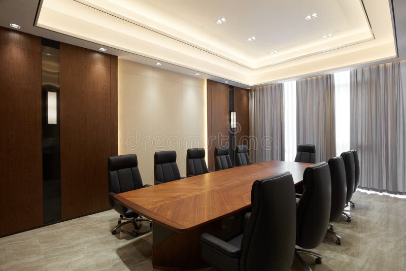 Modern Chinese Style Office, Conference Room Stock Photo - Image of ...